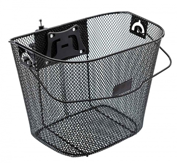 Na zdjęciu widnieje produkt Kosz na kierownicę DeOne stalowy z uchwytem typu Click